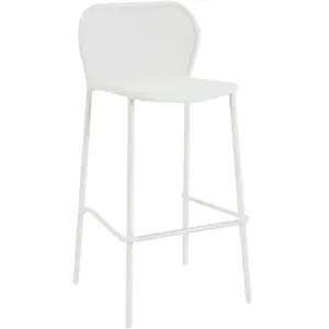 Emu - Tabouret haut empilable Darwin - Blanc - Acier verni - Designer ... pas cher