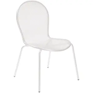 Emu - Chaise empilable Ronda - Blanc - Acier verni - Designer Aldo Cia... pas cher