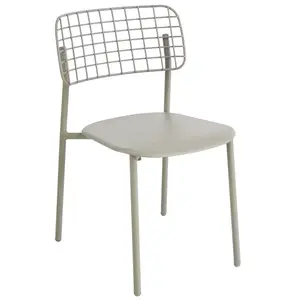 Emu - Chaise empilable Lyze - Gris - Acier inoxydable verni - Designer... pas cher