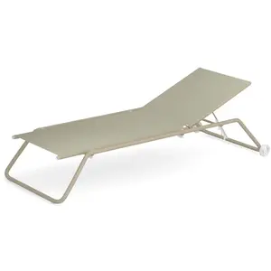 Emu - Transat inclinable à roulettes Snooze - Beige - Tissu technique ...