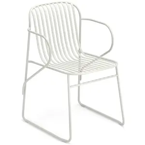 Emu - Fauteuil empilable Riviera - Blanc - Acier verni - Designer Luci... pas cher