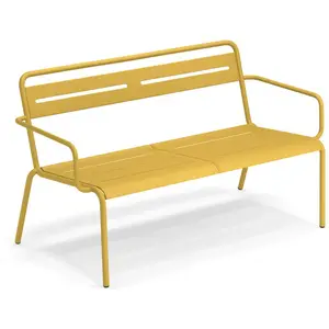 Emu - Banc empilable Star - Jaune - Tôle galvanisée pas cher