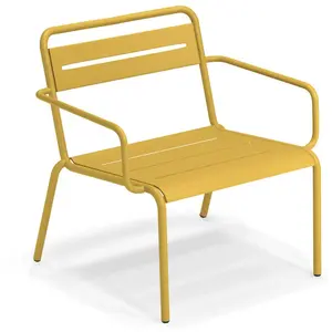 Emu - Fauteuil bas empilable Star - Jaune - Tôle galvanisée pas cher
