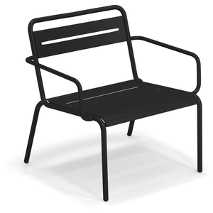 Emu - Fauteuil bas empilable Star - Noir - Tôle galvanisée pas cher