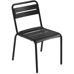 Emu - Chaise empilable Star - Noir - Tôle galvanisée pas cher
