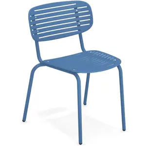 Emu - Chaise empilable Mom - Bleu - Acier verni - Designer Florent Coirier pas cher