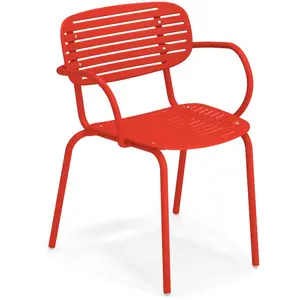 Emu - Fauteuil empilable Mom - Rouge - Acier verni - Designer Florent ... pas cher