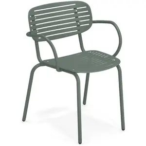 Emu - Fauteuil empilable Mom - Vert - Acier verni - Designer Florent C... pas cher