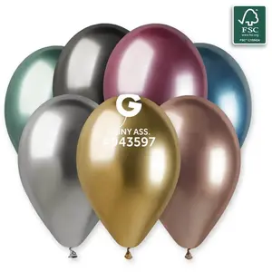 Comparateur de prix : RueDeLaFete 25 Ballons Shiny Assortis - 33 Cm