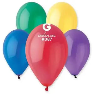 Comparateur de prix : RueDeLaFete 10 Ballons Cristal - 30 Cm - Multicolores
