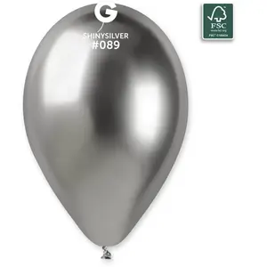 Comparateur de prix : RueDeLaFete 50 Ballons Shiny - 33 Cm - Argent