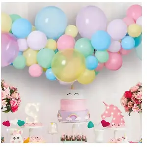 Comparateur de prix : RueDeLaFete Kit Guirlande De Ballons - Arc En Ciel Pastel