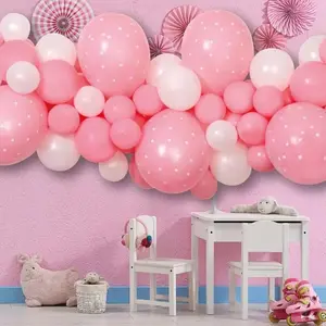 Comparateur de prix : RueDeLaFete Kit Guirlande De Ballons - Rose layette et blanc