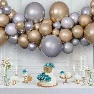 Comparateur de prix : RueDeLaFete Kit Guirlande De Ballons Shiny - Argent et Doré