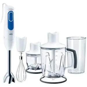 Mq3045wh Mixeur Plongeant Avec 2 Hachoirs Aperitive - Blanc Et Bleu Braun