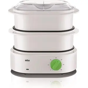 Comparateur de prix : Braun FS3000 Cuiseur Vapeur Electrique Blanc/Vert 33 x 31 x 19,5 cm