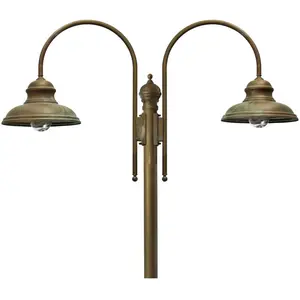 Moretti Luce Lampe pour mât Luca laiton ancien-cuivre, 2 lampes