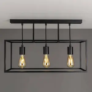 Moretti Luce Plafonnier Cubic³ 3384, à 3 lampes, noirVendu parluminaire