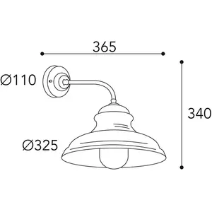 Moretti Luce Applique extérieur Mill 1595 laiton ancien/transp.Vendu parluminaire