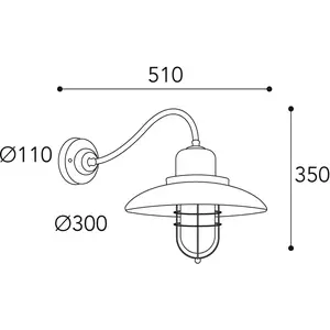 Moretti Luce Applique Patio Cage 3300 laiton ancien/transp.Vendu parluminaire
