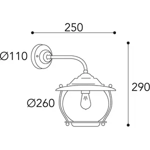 Moretti Luce Applique d'extérieur Betulle 2060 laiton antiqueVendu parluminaire