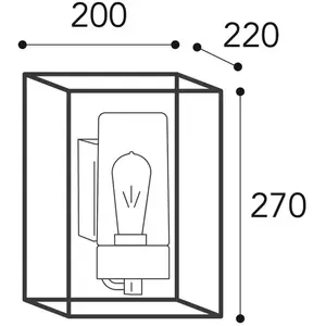 Moretti Luce Applique d'ext. Cubic³ 3363 laiton ancien/transp.Vendu parluminaire