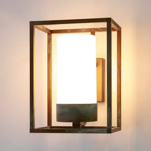 Moretti Luce Applique d'ext. Cubic³ 3363 laiton ancien/opaleVendu parluminaire