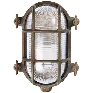 Moretti Luce Applique d'extérieur Tortuga ovale 17cm laiton antVendu parluminaire