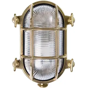Moretti Luce Applique d'extérieur Tortuga ovale 17cm laiton natVendu parluminaire