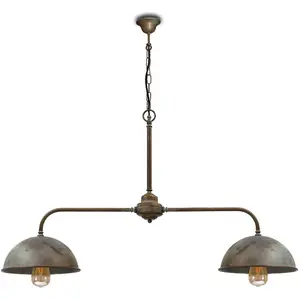 Moretti Luce Suspension Circle laiton antique, 2 lampes pas cher