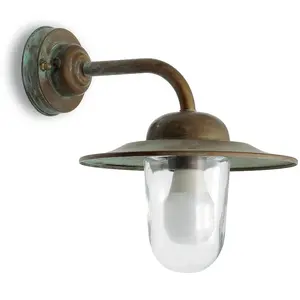 Moretti Luce Applique d'extérieur Casale, laiton, verre, IP44, saillie 30 cmVendu parluminaire