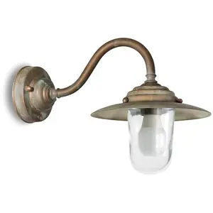 Moretti Luce Applique d'extérieur Chalet, IP44, laiton, verre, saillie 38 cmVendu parluminaire