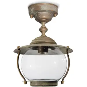 Moretti Luce Plafonnier d'extérieur Olivia, IP44, laiton, verreVendu parluminaire