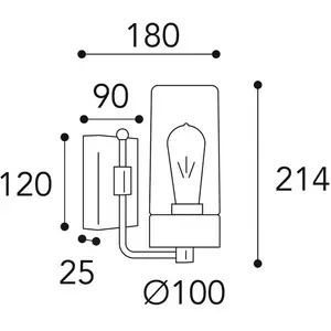 Moretti Luce Applique d'ext. Silindar 3390, laiton ancien/opale