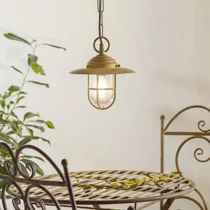 Moretti Luce Suspension Bruno pour l'extérieur, laiton antiqueVendu parluminaire