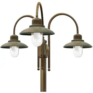 Moretti Luce Lampadaire d'extérieur Casale 270cm à 3 lampes