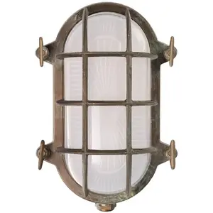 Moretti Luce Applique ovale Hook en laiton vieilliVendu parluminaire