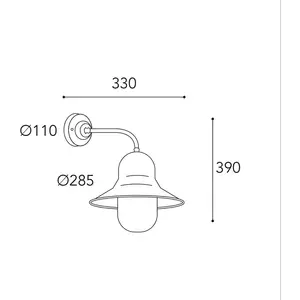 Moretti Luce Applique d'extérieur Campanula 2090 laiton vieilli profon...Vendu parluminaire