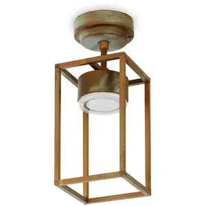 Moretti Luce Plafonnier LED Cubic 3373 laiton ancien/opaleVendu parluminaire