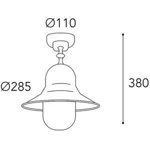 Moretti Luce Plafonnier d'extérieur Campanula 2095, laiton vieilli, Ø ...Vendu parluminaire