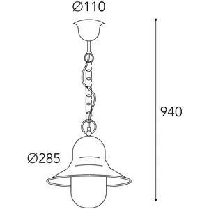 Moretti Luce Suspension d'extérieur Campanula 2094, laiton vieilli, Ø ...Vendu parluminaire