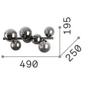 Comparateur de prix : Ideallux Ideal Lux plafonnier Perlage, gris fumé, verre, à 6 lampes