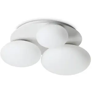 Comparateur de prix : Ideal lux ninfea plafonnier rond decoratiglass 3 lumières blanc