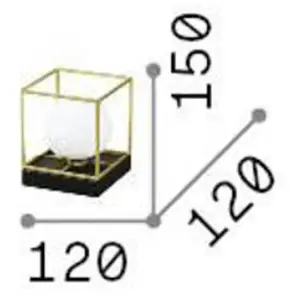 Ideallux Ideal Lux lampe à poser Lingotto hauteur 15 cm noir, verre op... pas cher