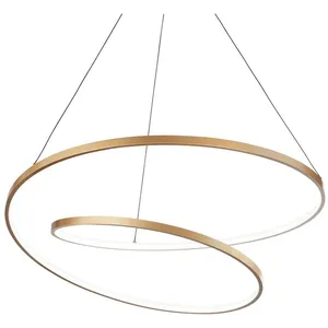 Ideal lux oz dimmable swirl 60cm plafonnier led intégré laiton, 3000k