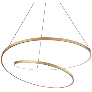 Ideal lux oz dimmable swirl 80cm plafonnier led intégré laiton, 3000k
