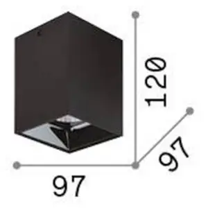 Comparateur de prix : Ideallux Ideal Lux downlight LED Nitro Square, noir, hauteur 12 cm