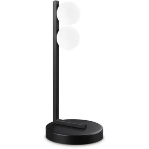 Ideallux Ideal Lux Ping Pong Lampe De Table Globe 2 Lumières Noire 500lm 3000k pas cher