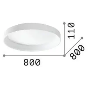 Comparateur de prix : Ideallux Ideal Lux Plafonnier LED Ziggy, blanc, Ø 80 cm, métal