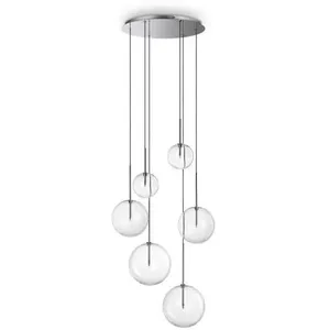 Comparateur de prix : Ideallux Ideal Lux - equinoxe Plafonnier suspendu à 6 ampoules chromé